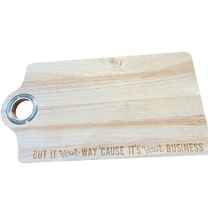 Tabitha Brown "Cut It Your Way" Wood Cutting Board Serving Charcuterie Blue Edge